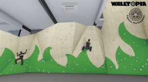 Vista del rocódromo en 3D por Walltopia