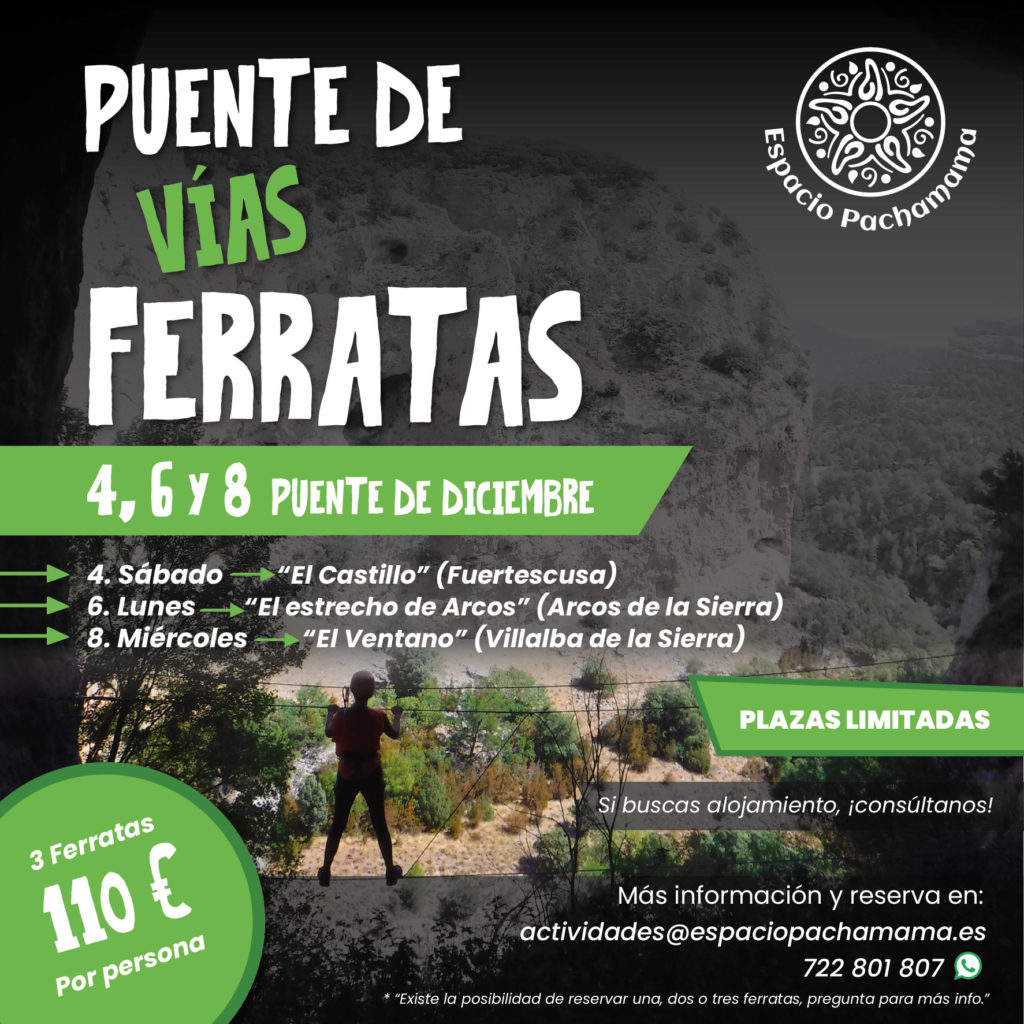 pack vías ferratas puente de diciembre con Espacio Pachamama en Cuenca