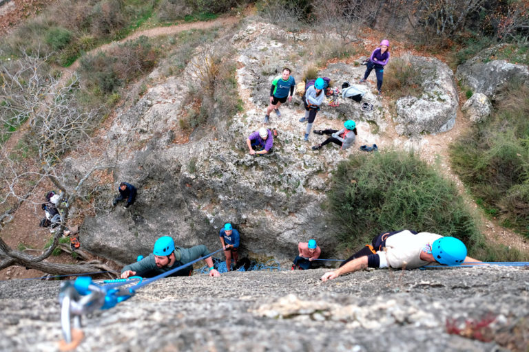bautismo de escalada en roca en Cuenca