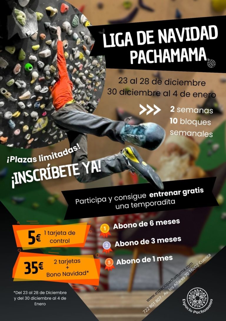 Actividades de escalada multiaventura y coworking en Cuenca Liga de Escalada de Navidad 2024/25