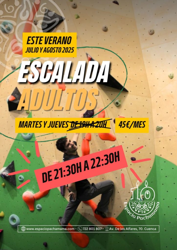 2025 Escuela ESCALADA de verano adultos (cambio horario) Espacio Pachamama