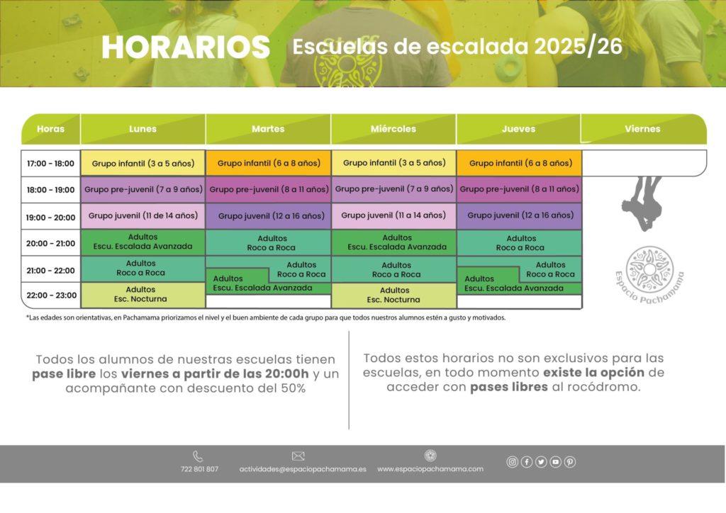2025-26-Horarios-escuelas-escalada-Espacio-Pachamama